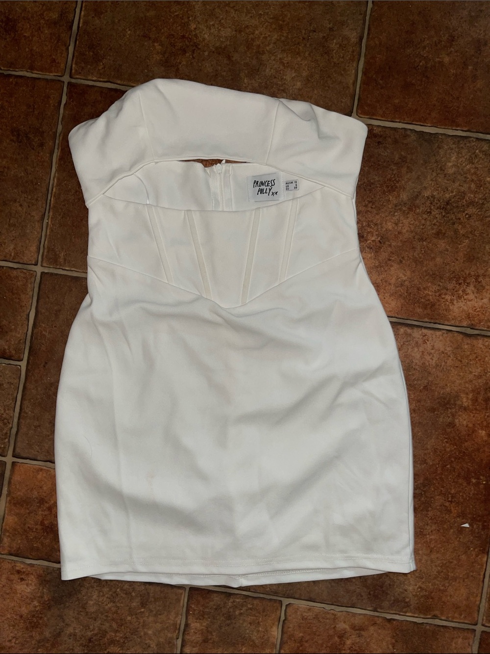 Princess Polly Cut Out Corset Mini Dress White Size 6 - Picture 4 of 4